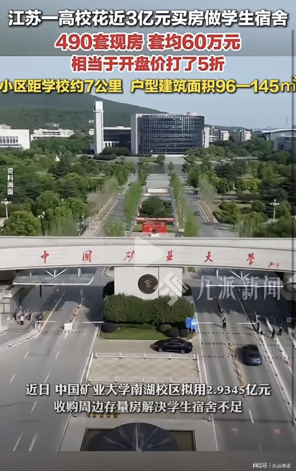 配资伐 房地产去库存又多一举！中国矿业大学2.9亿元买490套现房给做宿舍